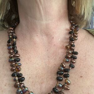 Elegant Black and Brown Beaded Necklace